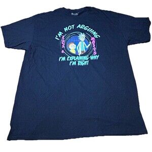 Rick and Morty T-Shirt XL I’m Not Arguing Graphic Tee Adult Swim Black Cotton
